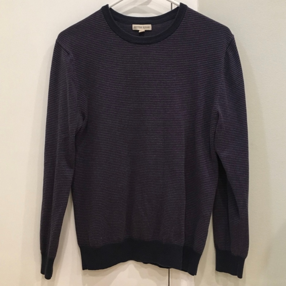 British Khaki purple, striped long sleeve shirt